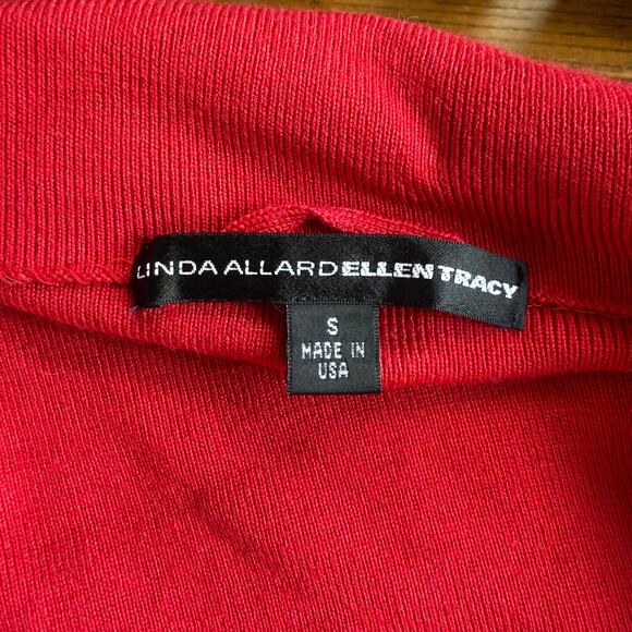 Ellen Tracy Red Wool Silk Blend Open Front Cardigan Sweater Size S Lagenlook - Picture 4 of 5